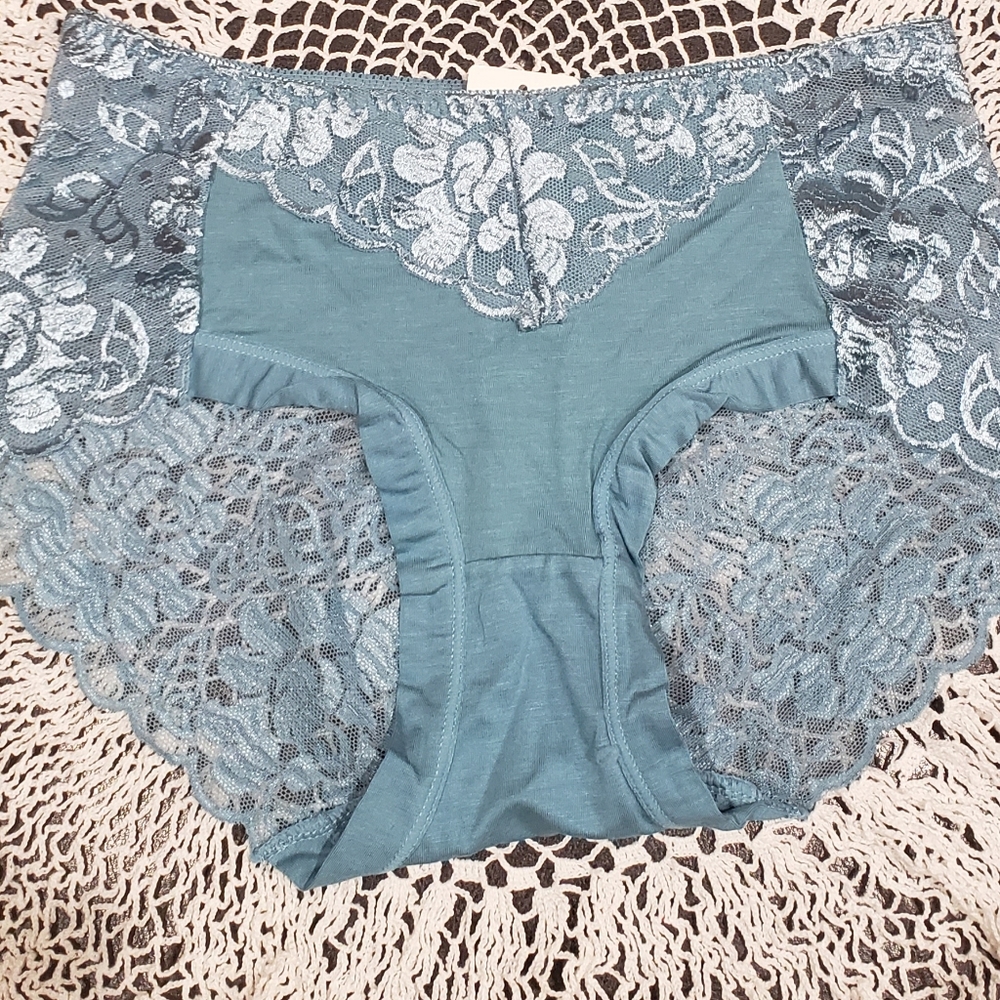 Lace Detail Panty in Sea Green